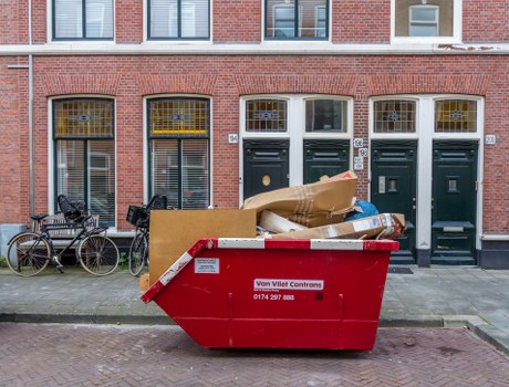 Construction site with cleared waste