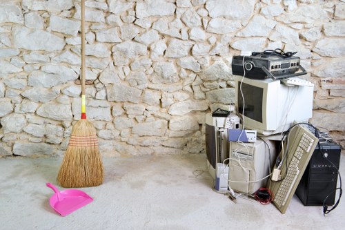 Appliances being disposed of during flat clearance